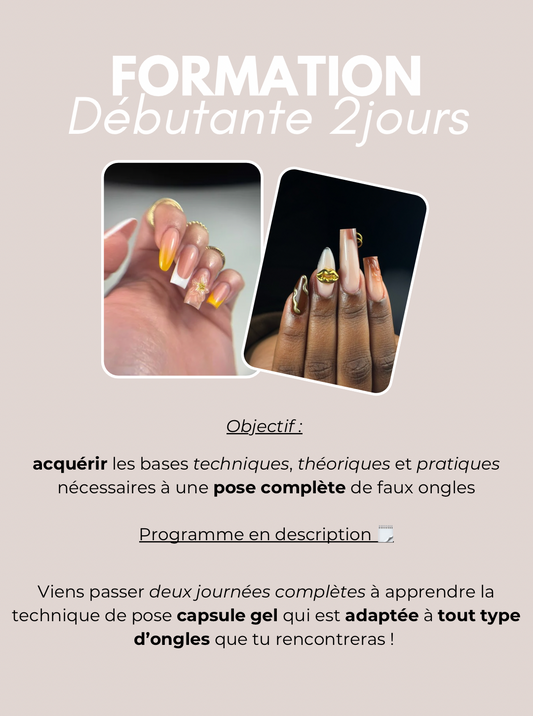 PROTHÉSISTE ONGULAIRE DÉBUTANTE 2JOURS
